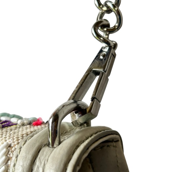 Rebecca Minkoff Beaded Cream Crossbody Bag with Chain Strap - Picture 6 of 12